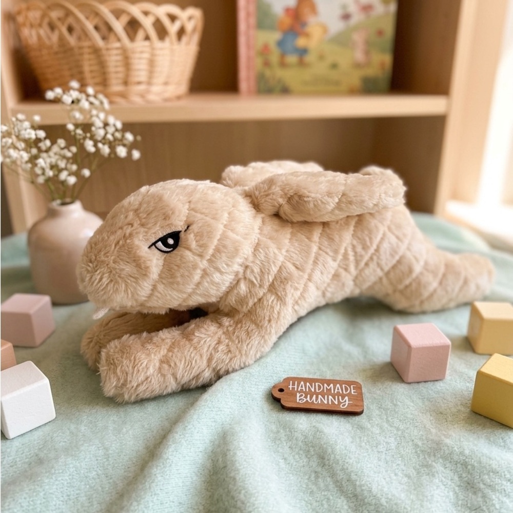 ✨ Mighty Angry Bunny Plush – Quilted Grumpy Rabbit – Whimsigoth / Alt Decor - Picture 3 of 6